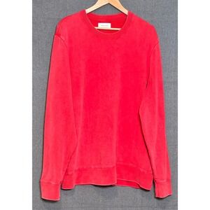 Ovadia & Sons Mens Red Mineral Wash Cotton Crewneck Sweatshirt Sz XXL